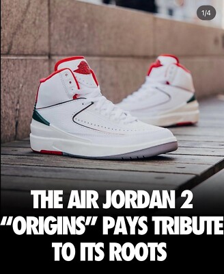 New 10 Nike Air Jordan 2 Retro OG Origins Italy White Fire Red