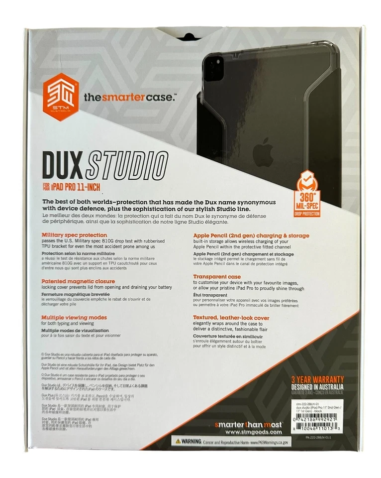 STM Goods Dux Studio Case for Apple iPad Pro 11” (1st & 2nd Gen) - Black - Image 2 of 4