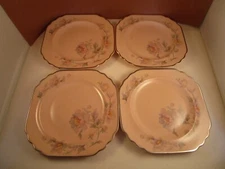 Vintage American Limoges Sebring Peach Silver Moon Set of 4 Bread Plates B
