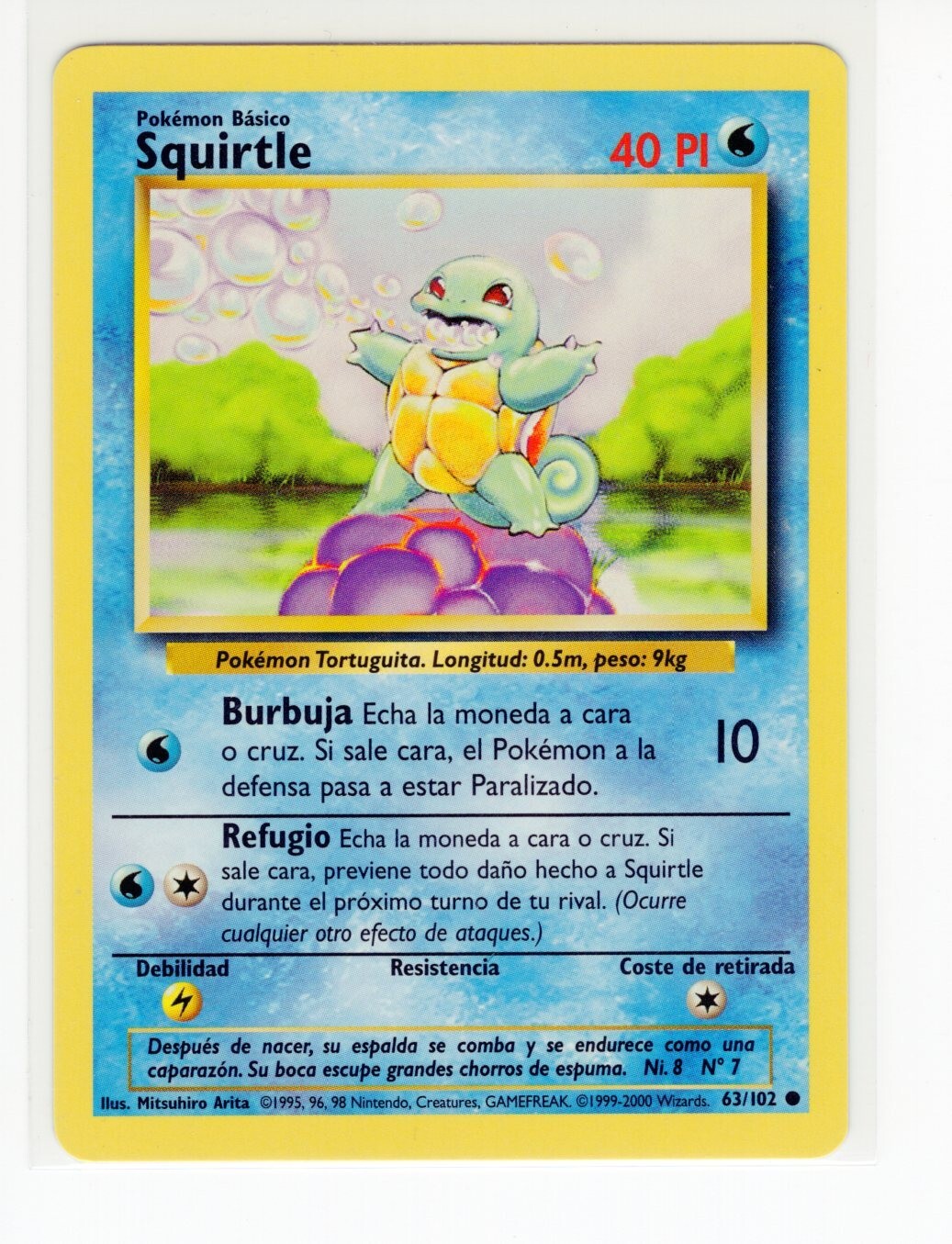 ~ESP~ SPANISH Squirtle 63/102 Base Set Pokemon Card (Ref:ST8)