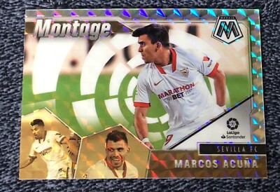 2020-21 Panini Mosaic La Liga Montage Silver Mosaic Marcos Acuna Sevilla FC