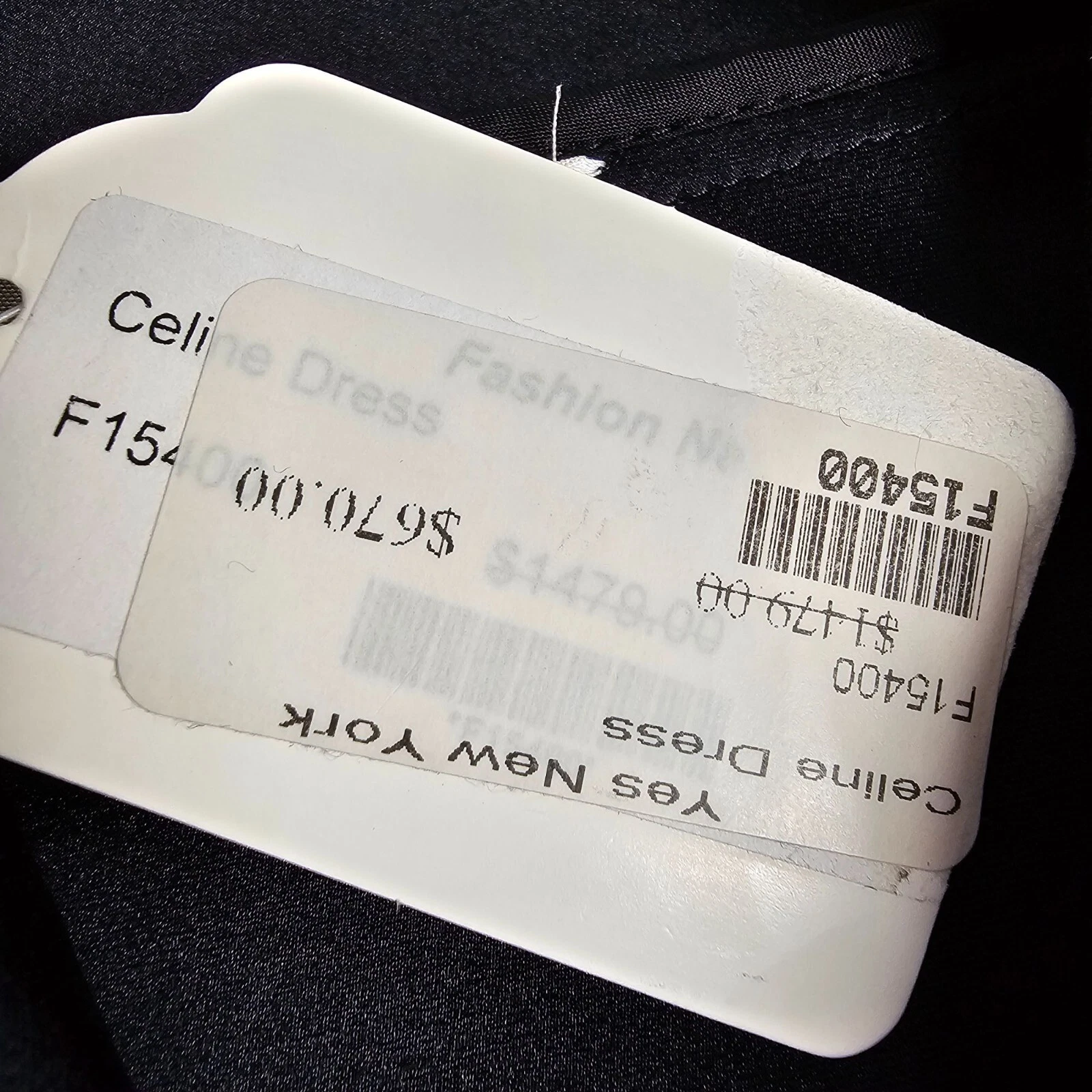 CELINE Abito drappeggiato Céline nero seta e lana made in France taglia FR36 US4 $1479 nuovo con etichette