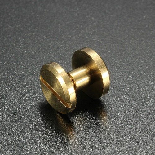 Remaches lisos con tornillo de cuero artesanal de cinturón plano de Chicago latón para uñas 4-15 mm - Imagen 4 de 11
