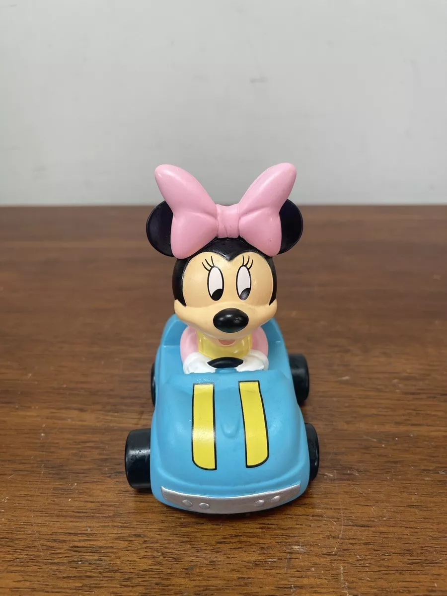 Disney Parks Minnie Mouse Rolling Toy Car Plastic Small Blue 3.25