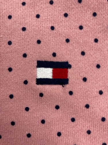 Tommy Hilfiger Women's S Blush with Navy Polka Dots Full Zip Hoodie - Picture 4 of 4