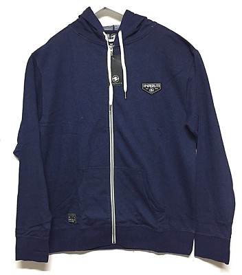 Hyperlite XXL Men/Women Chevron Front Zip Hoodie Navy Blue Jacket NWT