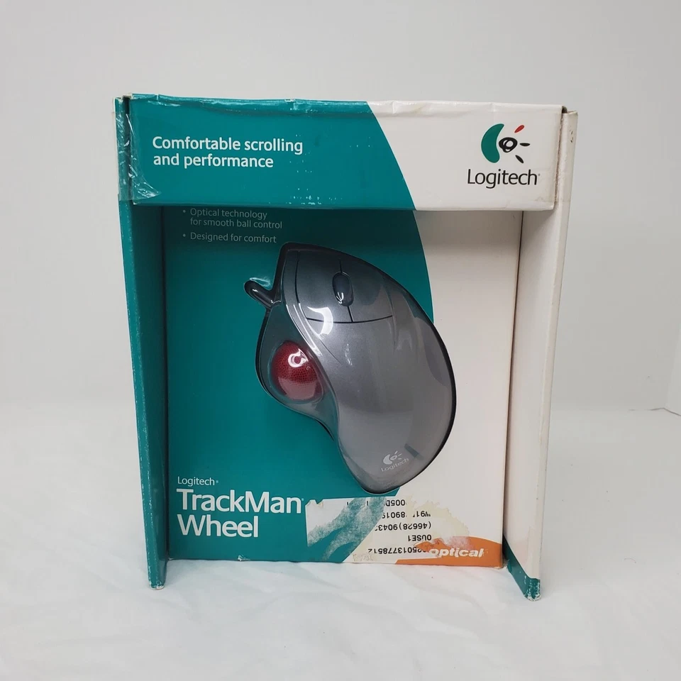 2002 Logitech TrackMan Wheel Optical Wired Mouse USB #904353-0403 Vintage Sealed - Image 2 of 4