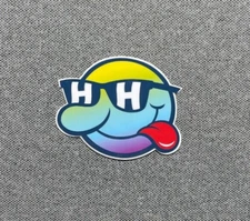 Happy Hour Multi Color HH Face Skateboard Sticker 2.25"