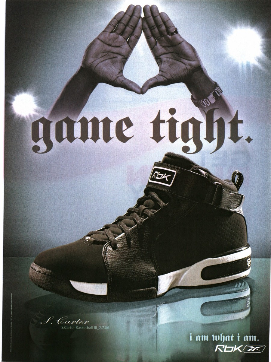 2006 PRINT AD REEBOK RBK SHOE AD CARTER BASKETBALL III SHOE