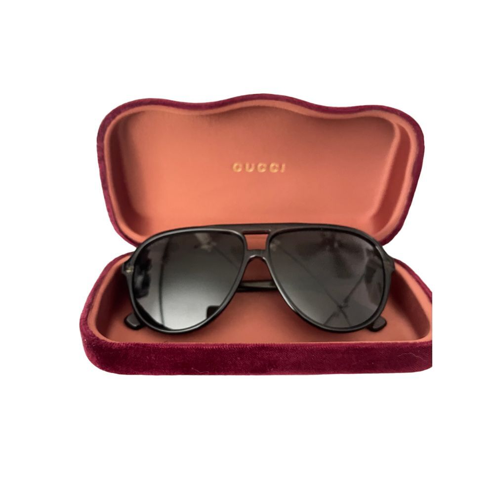 Gucci Aviator Sunglasses Luxury Designer Eyewear Black Gradient Lenses-image