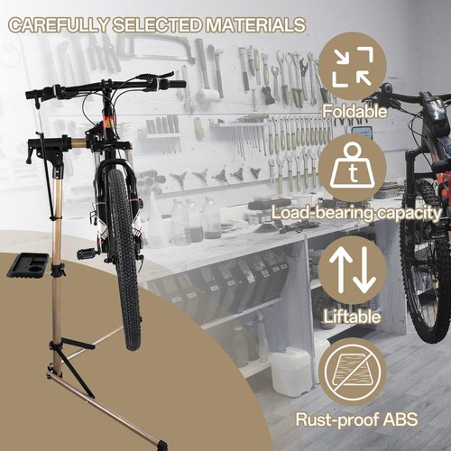 Bike Repair Stand Bicycle Workshop Stand Adjustable Maintenance Rack w/Tool Tray - Picture 5 of 9