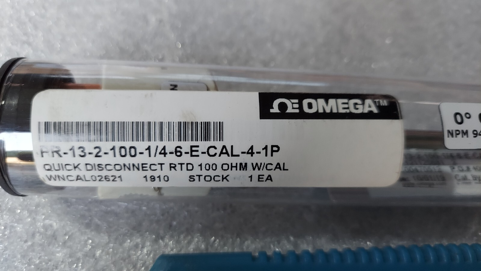 Omega Rpr Kit Omega PR-13-2-100-1/4-6-E-CAL-4-1P Quick Disconnect RTD 100OHM 0* C REF ...