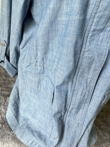 Plus Size Croft & Barrow Chambray Shacket Jacket $54 Size Xxl 2x Drawstring - Picture 6 of 12