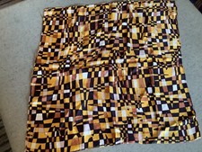 Vintage Colorful Squares Design Nylon Scarf 19" X 19"