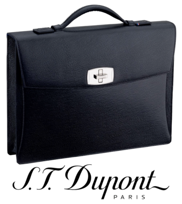 S.T. Dupont ビジネスバッグ 黒 レザー ST DUPONT LINE D BLACK LEATHER BRIEFCASE LAPTOP DOCUMENT HOLDER