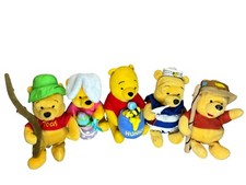 Lot of 5 Vintage 90 s Bean Bag Plush Disney Winnie the Pooh Fishing Sailor Honey