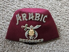 Vintage Mason Freemason Shriner Jeweled Fez Hat