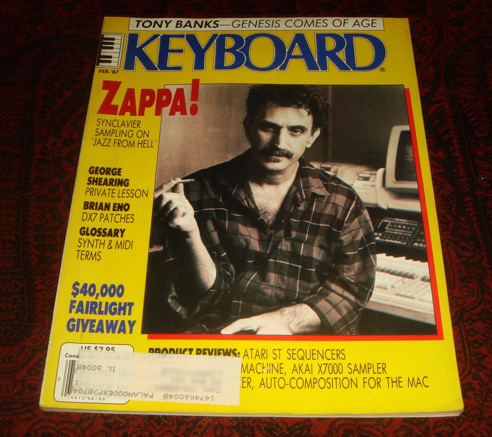 Keyboard Magazine Feb 1987 - Frank Zappa, Tony Banks, Brian Eno & Synclavier Features  -image