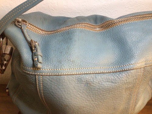 PRADA Blue Vitello Daino One Shoulder Tote Bag Large Hobo - Picture 14 of 16