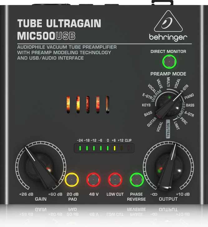 Behringer TUBE ULTRAGAIN MIC500USB [Vacuum Tube Preamp] Japan - Image 2 of 4