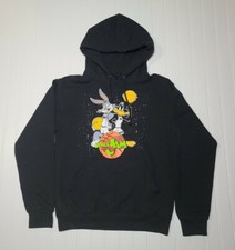 Space Jam Looney Tunes Hoodie Sweatshirt Black Small Bugs Bunny Daffy Duck