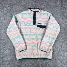 Patagonia Synchilla Pullover Girls XL Lofoten Geo Beluga Lightweight Snap-T