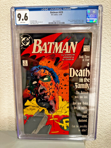 Batman #428 CGC NM+ 9.6 WHITE PAGES **DEATH of ROBIN JASON TODD** 1988 FREE SHIP