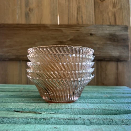 Vintage Pink Depression Federal Glass Diana Bowl 5" Lot of 5