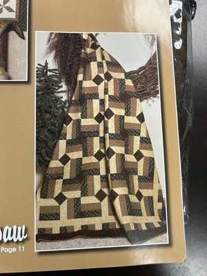  Jigsaw  Quilt Kit Serenity Gathering Friends Book Brown Tan Green Fabric
