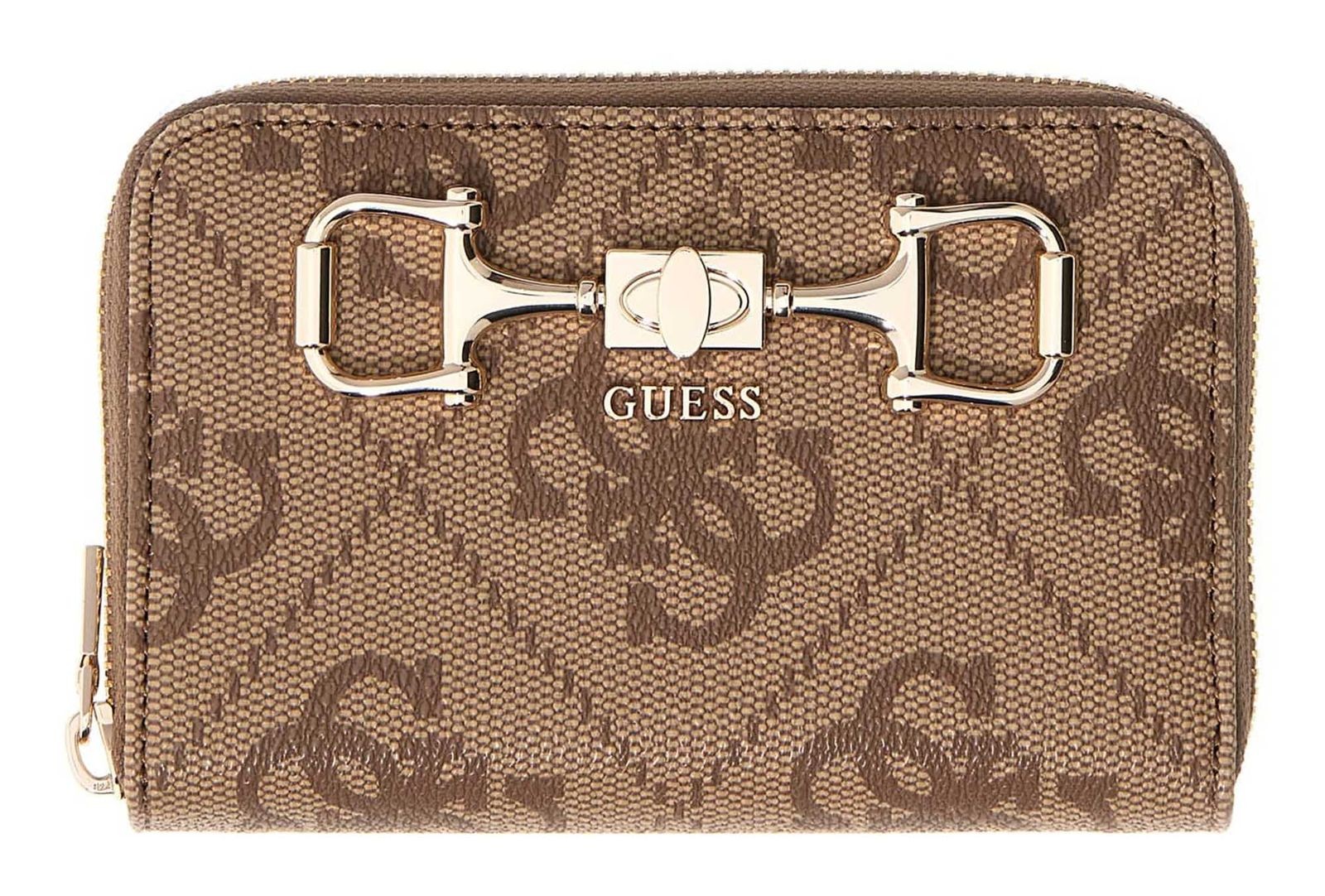 GUESS purse Janie Logo SLG Zip Around Wallet M Latte Logo