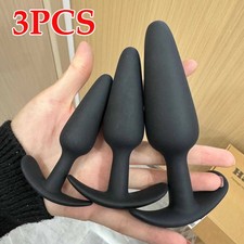 3PCS Silicone Anal Training Starter Kits Beginner Anal Trainer Butt Plug Set US