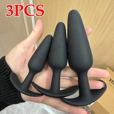 3PCS Silicone Anal Training Starter Kits Beginner Anal Trainer Butt Plug  Set US | eBay