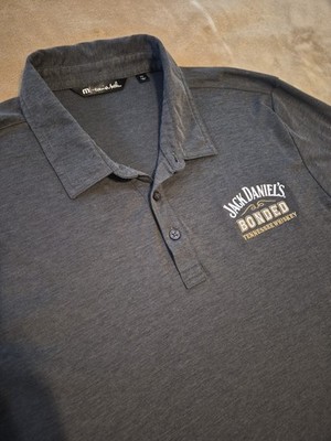 Travis Mathew Jack Daniels Whiskey mens polo golf shirt XXL Gray 2xl