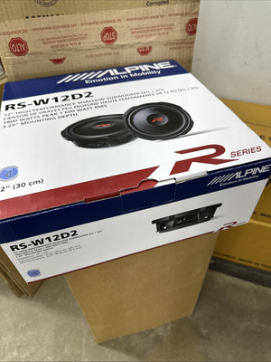 Alpine RS-W12D2, R Series 12'' Dual 2 Ohm Voice Coil Shallow Subwoofer New Sealed