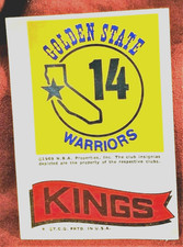 Vintage 1969 Golden States Warriors Team Topps Sticker/Kings Banner