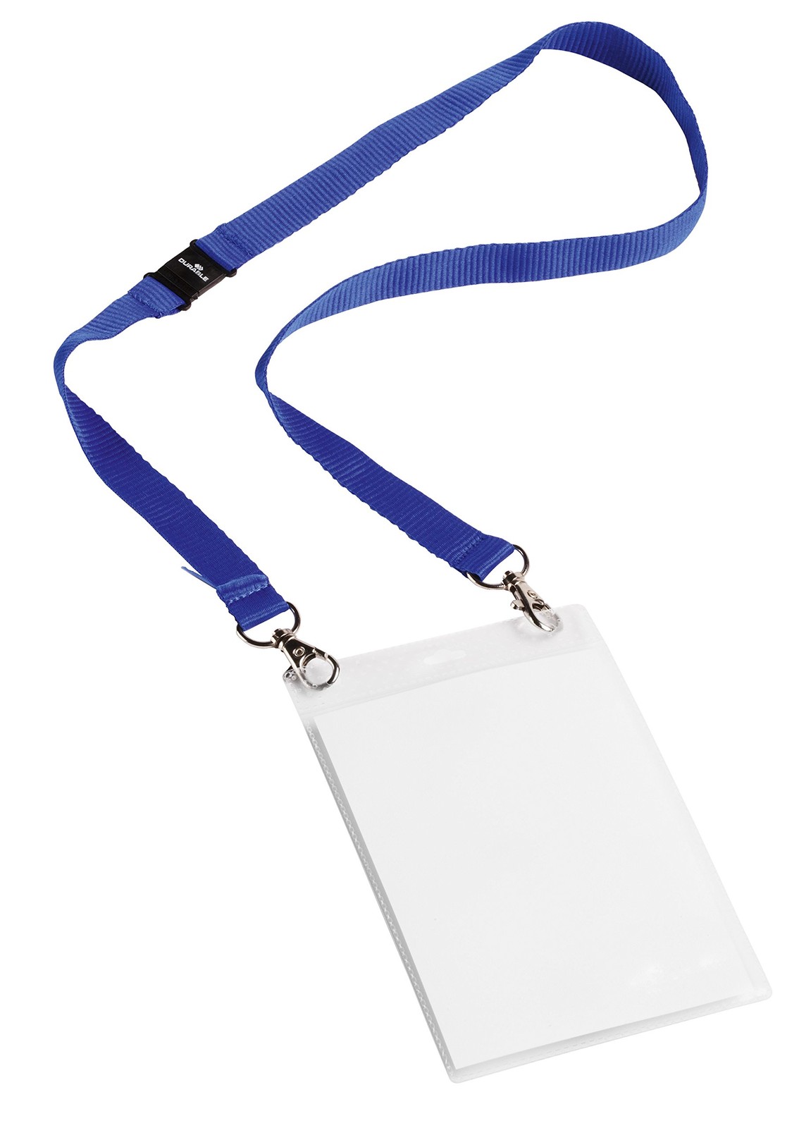 Durable Event Name Badge A6 with Dark Blue Lanyard   Pack of 10   Lanyard Includ