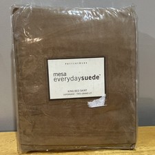 Pottery Barn Mesa Everyday Suede King Brown Bed Skirt  New