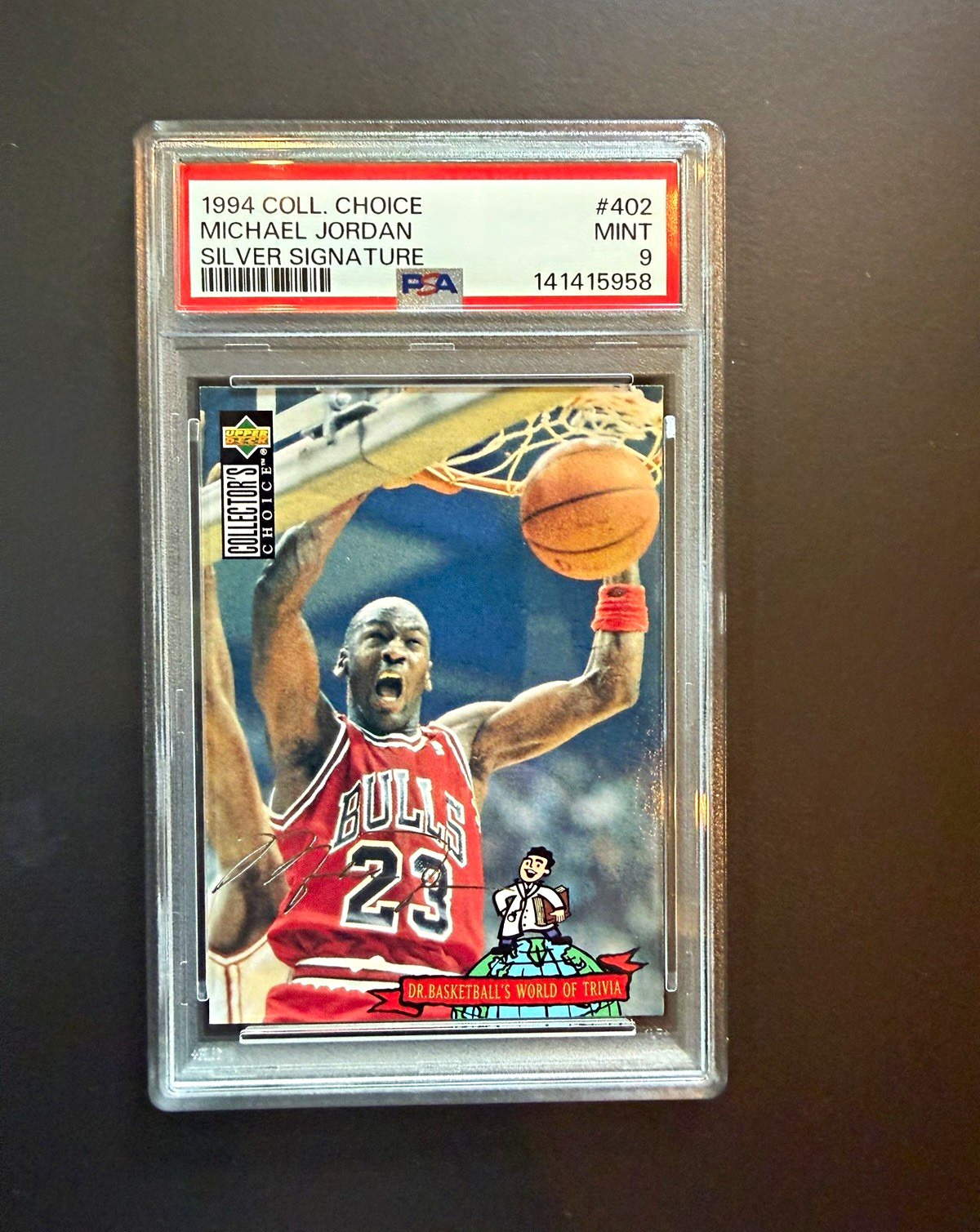 1994 UPPER DECK COLLECTOR'S CHOICE #402 MICHAEL JORDAN SILVER SIG PSA 9 BULLS