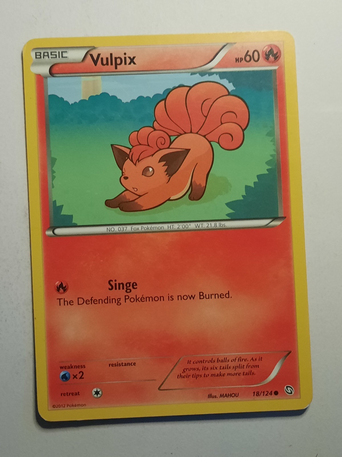 Vulpix 18/124 C Dragons Exalted Pokemon HP