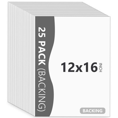 Somime 25 Pack Backing Boards Only - 12x16 Uncut White Mats 12x16, white 