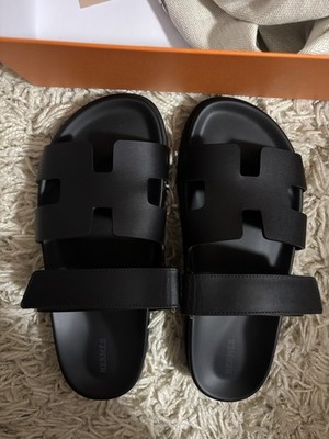 Hermès Women s Black Chypre Sandals 