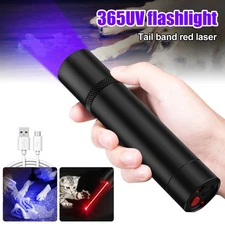 365nm LED UV Lamp Ultra Violet Flashlight Inspection Torch USB Rechargeable