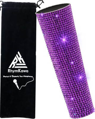 Rhinestone Microphone Cover for Wired Mic Shuer SM58LC, Beta 58A Universal 