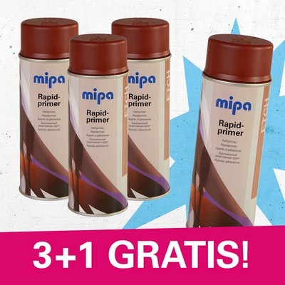 MIPA Rapidprimer Rostschutz Grundierung Rotbraun Spraydose 400ml  3+1 Gratis Set