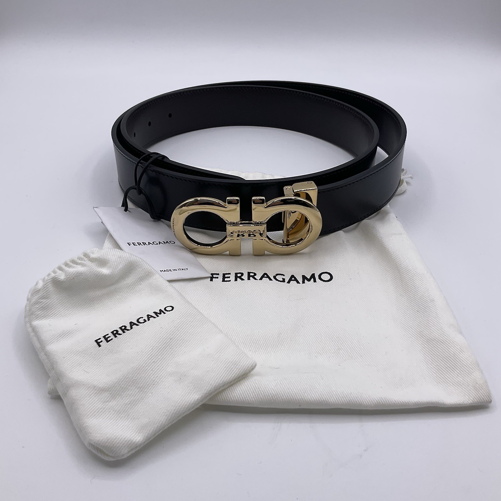 Ferragamo Reversible Leather Gancini Belt Size 105