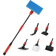 hygger 6-in-1 Aquarium Cleaner Kit w/ Telescopic Handle, Fish Tank Cleaning Tool