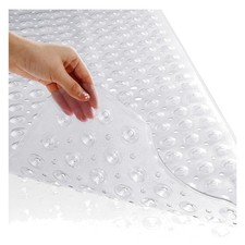Extra lange Badewannenmatte PVC rutschfest mit Abflusslöchern, maschinenwasch...