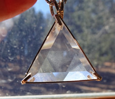 Clear Quartz Star of David Pendant - Sterling Silver j3262