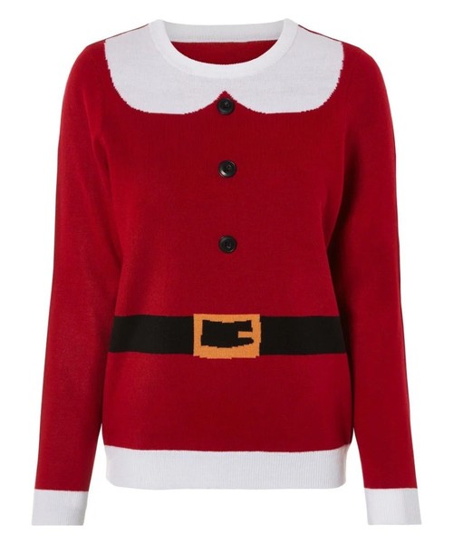 Esmara Damen Pullover Weihnachtsmotiv Weihnachten Rot - Gr. L (44/46)-image
