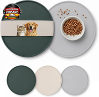 Hund Katze Napfunterlage Silikon 26X26Cm Set Runde Futtermatte Abgerundet